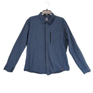 Millet Belchior Men's L Button Up Long Sleeve Cotton-Hemp Shirt Hiking Gorpcore